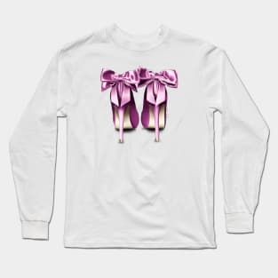 Purple Bows Heels Long Sleeve T-Shirt